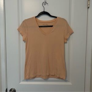 Faded Glory Peach V-Neck Short Sleeve Tee